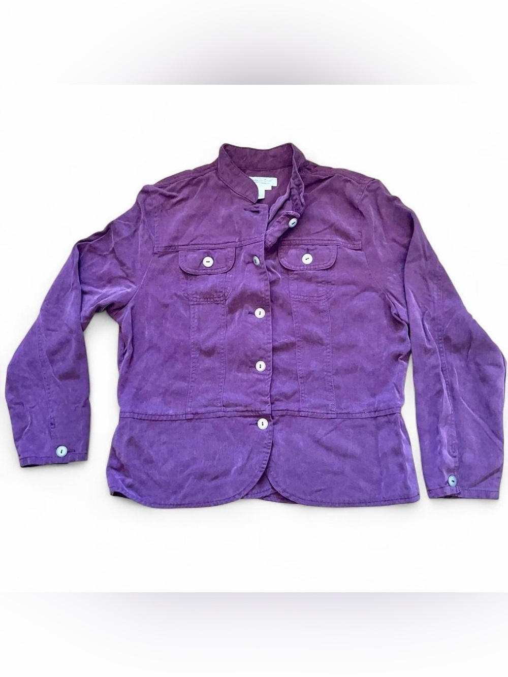 Vintage Coldwater Creek purple button up suede jacket/shirt Size L